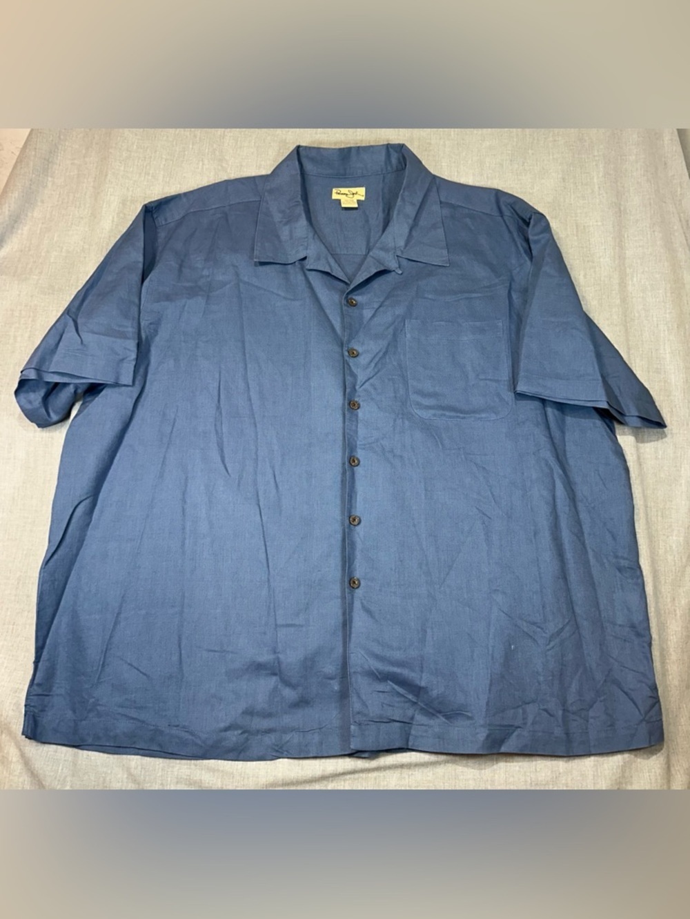 Panama Jack Blue Camp Collar Short Sleeve Shirt
